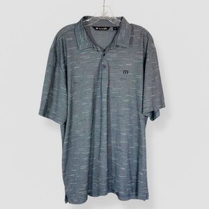 Travis Mathews Polo Size XL Gray Stretch Performance Casual Preppy Golf Active